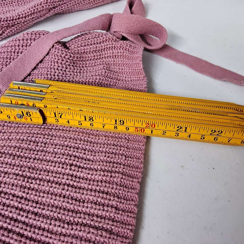 Moon & Madison Knit Sweater Lace-Up Long Sleeve Casual Mauve Size L - Picture 9 of 10